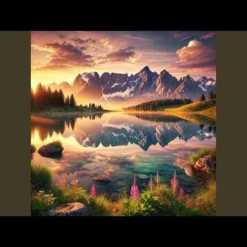 the encounter of a mountain and a lake