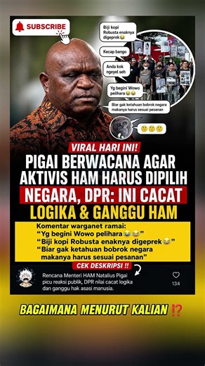 Viral! Wacana Pigai Soal Aktivis HAM Picu Kritik DPR