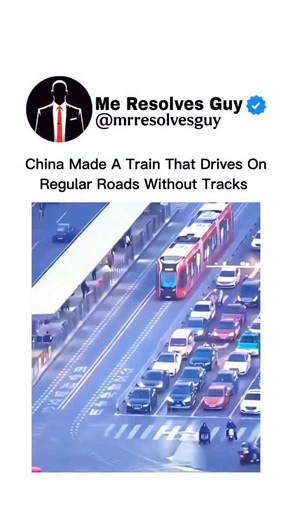 Mr.resolves.guy on Instagram: "China just reinvented public transport. 🚆➡️🚗 This “trackless train” uses sensors and virtual guide lines to follow a precise path — all without any physical tracks. It moves like a train, steers like a bus, and carries hundreds of passengers with incredible efficiency.⚡🇨🇳 This video is for educational purposes only. DM for credit\/ removal. #TracklessTrain #ChinaInnovation #FutureTransport #SmartCityTech #EngineeringExplained #EducationalReels"
