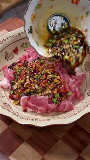 Steamed pork slices with black bean sauce, incredibly tender #recipe