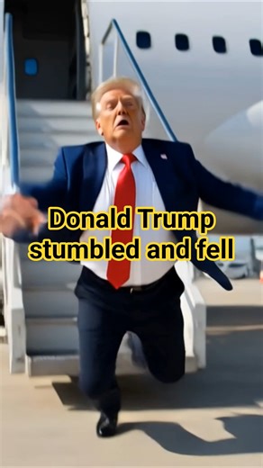 US President Donald Trump stumbles while getting off a plane #shorts #viral #donaldtrump #usa