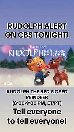 RUDOLPH ALERT! - Rudolph The Red-Nosed Reindeer is airing on CBS Monday Nov. 27th at 8:00 p.m. - 9:00 p.m. ET/PT #rudolphtherednosereindeer #rudolphtherednosedreindeer #rudoplh #hermie #bumble #thebumble #yukoncornelius #clarice #santa #cbs #christmas #rankinbass #nostagia #allthefeels #kids #children #child #memories