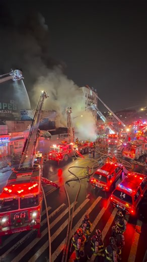 Fire Diary Of New York on Instagram: "Yesterday just after 10:30pm, a fire in a taxpayer was transmitted in the South Bronx (855 Prospect Ave). The blaze would reach a 5th alarm and as of 1am, is still under operations. Multiple tower ladders and hand lines are soaking the structures working to extinguish the fire. #FDNY #bronx #firefighters #firefighters #nyc"