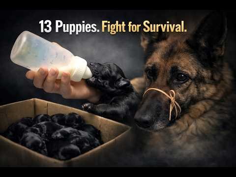 Survival Struggle: Bottle Feeding 13 Tiny German Shepherd Puppies
