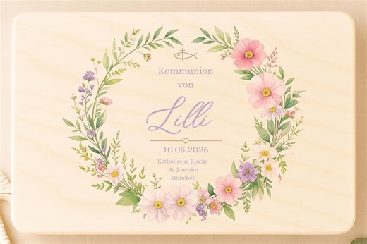 Personalized First Communion Gift, Keepsake Box Wood, Baptism Gift, Confirmation Gift, Memory Box Custom Name, Religious Gift Child - Etsy