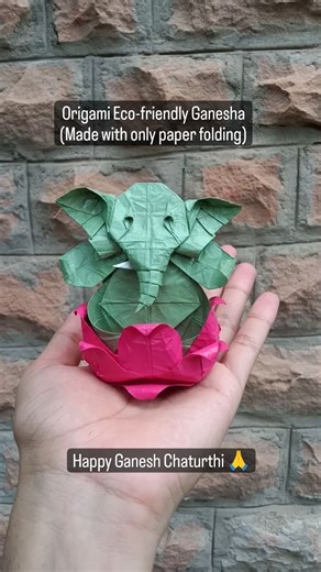 Shubham Mathur | Origami Art on Instagram: "Tutorial is also available on my YouTube channel "Shubham Origami World" (link in my Bio) #ganesha #ganeshchaturthi #ganesh #ganpati #ganeshutsav #ganeshfestival #ganeshji #lordganesha #ecofriendly #sculpture #origami #paperfolding #artist #ganeshaart #ganpatidecoration #indian #indianculture #indianfestival #festival #festive #festivevibes #shubhamorigami #reels #reelsinstagram #ganpatibappamorya"
