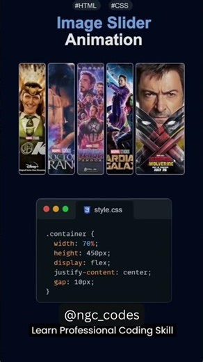 Marvel's - Modern Image Animation using HTML & CSS😎🚀 | #css #shorts
