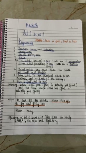 Macbeth Act 1 Scene 1 Notes 📖 | Score High with These Keywords 🚨