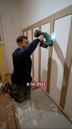 How to panel like a pro 💪🔨 This is the working out you need - Set the height. Left leg, right leg. Measure between Work out how many legs you want Add the total width of the legs Minus that from overall distance _between_ the legs Divide the rest of the remaining number by 1 more than the total number of the leg width Thats your spacing. This works for bannisters and balustrade too. - #LearnOnTikTok #HowTo #DIYHome #HomeImprovement #HomeRenovation #RenovationInspo #DIYProjects #Wainscoting #Wa