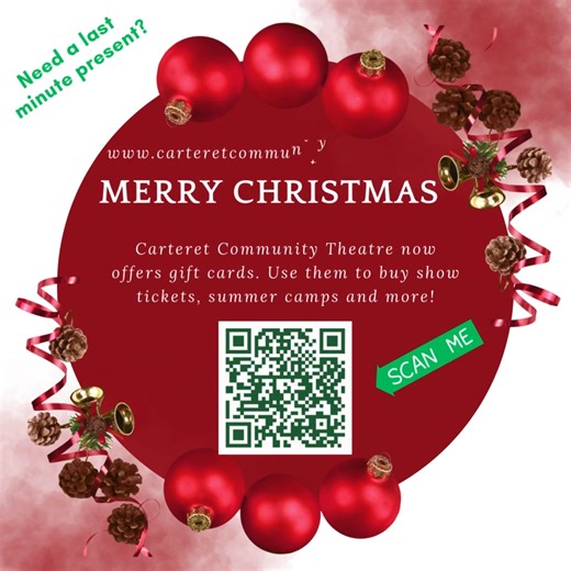 We now offer gift cards to Carteret Community Theatre - get yours and use them on a variety shows and events. | Carteret Community Theatre