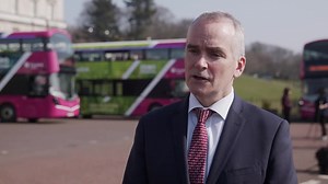 Infrastructure Minister Nichola Mallon has welcomed the first batch of zero emission, electric double decker buses set to enter passenger service in Belfast from Monday 28 March 2022. The launch of these vehicles, which will be the first of their type to enter passenger service on the island of Ireland, represents a landmark moment for Belfast as the start of a move towards innovative, smarter and cleaner transport solutions for a modern city. The new zero emission fleet, made up of 80 Battery-E