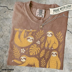 Vintage Sloth T-shirt, Cute Sloths Graphic Tee, Good Vibes Gift for Her, Jungle Wildlife Tee, Comfort Colors Retro Animal Shirt, Gift Sloth - Etsy