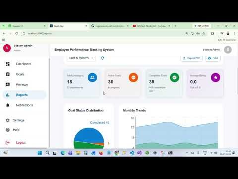 Employee Performance Tracking System | .NET 9 + React + SQL Server | Full Stack Project | JWT
