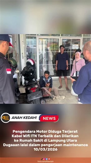 Kecelakaan Motor Akibat Kabel Wifi di Lampung Utara