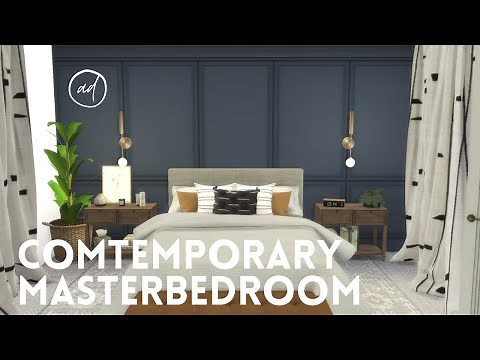 CONTEMPORARY MASTER BEDROOM || Sims 4 || CC SPEED BUILD
