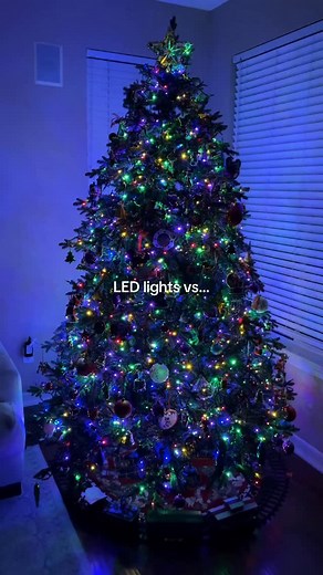 150K views · 36K reactions | Because why is Christmas this fugly blue now. I added our own lights to create the true Christmas magic✨took me forever but it was so worth it. They’re more red but the camera is picking them up yellow for some reason #christmastree #christmaslights #christmasmagic #diyproject #motherhood #homeimprovement #christmasdiy #christmasdecor | Claudia - The Dainty Life | Facebook