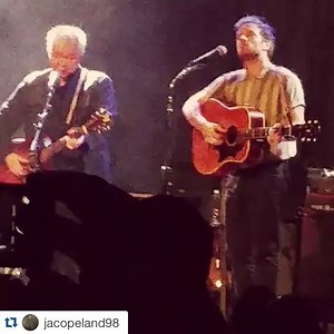 It's a happy enchilada....thanks again to The Arcs! ・・・ That's the way the world goes 'round #ryman #rymanauditorium #thearcs #nashville #johnprine #acousticguitar #harmony | John Prine