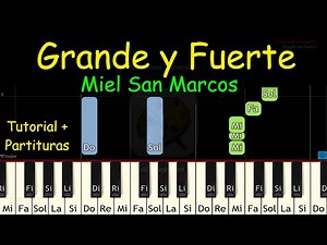 GRANDE Y FUERTE Miel San Marcos Piano Tutorial Facil Partitura Acordes Pista