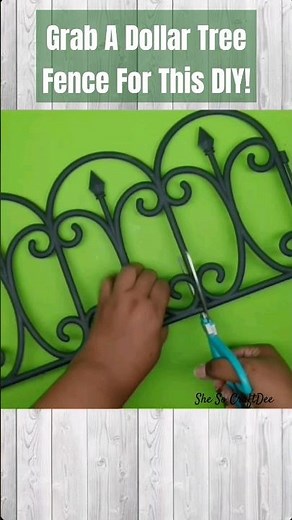 🔥 Use a Dollar Tree Fence for a Trash To Treasure Decor Idea! #dollartreediy #shesocraftdee #shorts