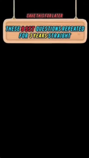 these 9 Social science questions repeated for 3 years straight #study #sst #subscribe