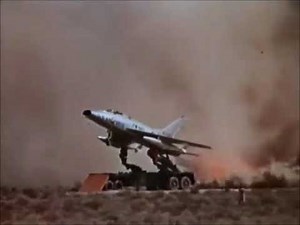 USAF F-100D Super Sabre using a zero-length-launch system (mid 50s)