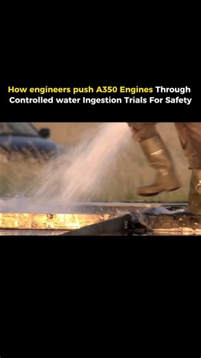 Innovation on Instagram: "The Airbus A350’s dramatic runway water test was an engine water-ingestion certification test conducted on its Rolls-Royce Trent XWB engines. In this test, the aircraft accelerates through standing water or heavy artificial spray to simulate extreme rain and flooded runway conditions during take-off and landing. Engineers perform this test to ensure the engines can ingest large amounts of water without flame-out, compressor stall, surge, or loss of thrust, and that engi