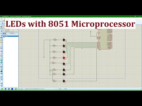 LEDs Interfacing With 8051 Microprocessor in Proteus Simulation