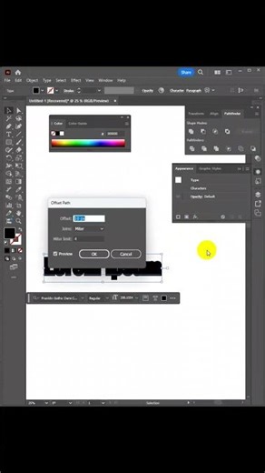 How to create offset path text in illustrator #illustrator #illustratortutorial #graphicdesign