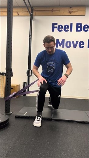 Half Kneeling Hip Internal Rotation with Band