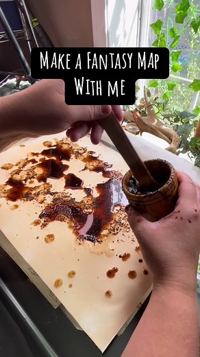 Part 1 of 2! Make a Fantasy Map with me, using coffee! ##fantasymap##mapmaking##dnd##cartography##worldbuilding##fantasy##fantasymapmaking##dungeonsanddragons##fantasycartography