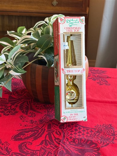 Glass Christmas Tree Topper, Original Box - Etsy