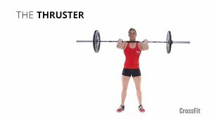 The complex in today's CrossFit WOD starts with the thruster. Brush up on the points of performance below. More exercises & demos 👉 bit.ly/CFexercisedemos | CrossFit