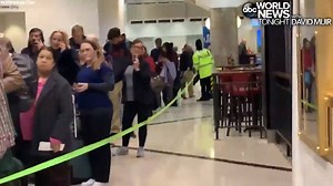 GET IN LINE: Footage inside Hartsfield-Jackson Atlanta International Airport shows passengers waiting up to an hour to pass through security at the nation’s busiest airport, the first business day after screeners missed paychecks due to the government shutdown and with the TSA reporting a spike in screeners not showing up to work across the country. https://abcn.ws/2Rvq89J | ABC World News Tonight with David Muir