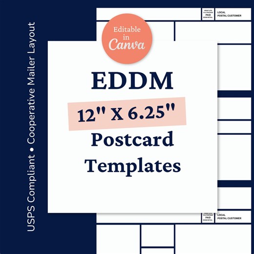 EDDM Postcard Template Canva Mailer Design Business Marketing Flyer Print Ready Ads 12 X 6.5 Indicia USPS Compliant Layout - Etsy