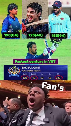 Fastest Century Comparison in VHT 🏆#vaibhavsuryavanshi​#sakibulgani​#bihari​#bihar​#ishankishan​#bat