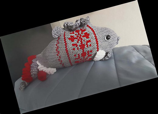Knitting Pattern Knitted Soft Toy “fish With Snowflakes” - Etsy