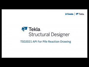 Tekla Structural Designer: TSD2021 API for Pile Reaction Drawing