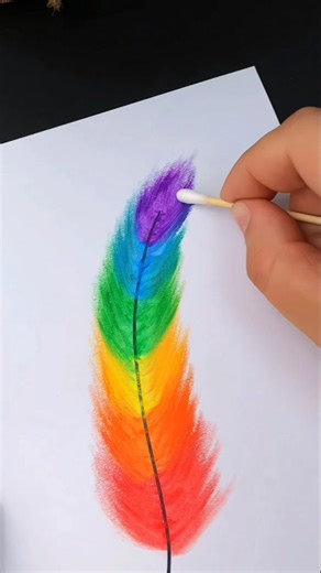 use crayons or oil pastels to draw a colourful feather #painting #art #drawing #easydrawing #artwork