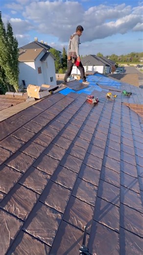 My Euroshield rubber roof project is completed now. This footage was the only section in the entire project where I got 6 uninhibited rows. It was fun. I’m glad I saved the best for last. With the snow guard layout, vents, chimney, valleys and plumbing stacks, this was a pretty cut up project. This video footage was only 15 mins long before it was sped up, but it probably took twice as long for each little triangle of the dormers on the garage. With siding projects, I always quote “extras” like 