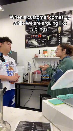 Fuel Up Ky on Instagram: "POV: We might be arguing one second… but the second a customer walks in 😇✨ Nothing but smiles, good vibes, and great energy over here! Come make your day better with us 💚 We’re open until 6PM — don’t miss your shake & tea fix! 🥤⚡ #FuelUpNutrition #GoodVibesOnly #SmallBusinessLife #HealthyEnergy #OpenUntil6"