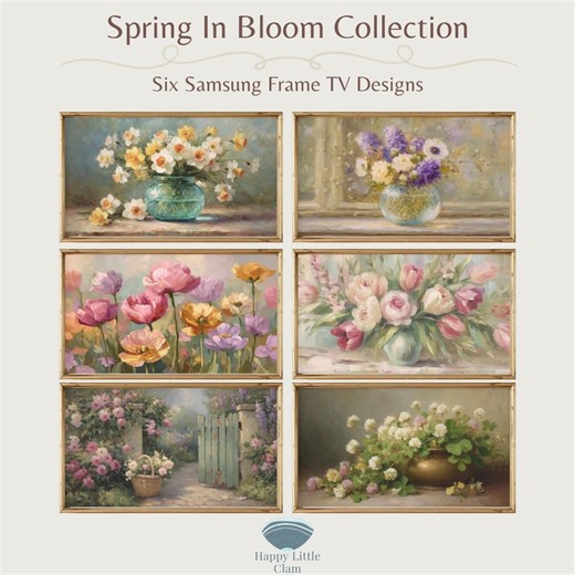 Spring in Bloom Frame TV Art Bundle | Floral Still Life Set & Garden Gate | Cottage Spring Decor | Samsung Frame TV 4K Download - Etsy