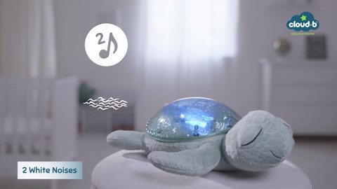 Cloud b Ocean Projector Nightlight with 2 White Noises & 2 Soothing Sounds | Adjustable Settings | Cry Sensor | Tranquil Turtle - Green (Rechargeable)