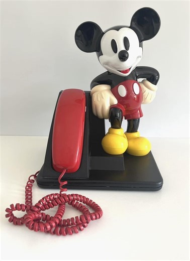 Vintage Mickey Mouse Push Button Telephone | Vintage Disney Mickey AT&T Telephone - Etsy