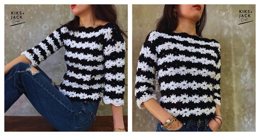 Easy Flower Sweater Free Crochet Pattern