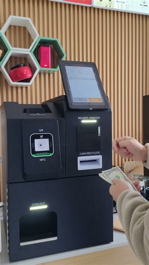 Pay with US dollars at the self-service ordering kiosk. #kiosks #terminal