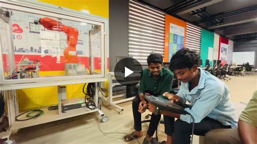 During my training at KPR College, I had the opportunity to operate a KUKA industrial collaborative robot using the teach pendant. I learned how to control the robot, monitor its movements, and… | Ashin Shaju K
