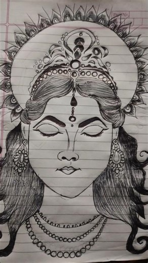 Incredible Durga Maa Drawing 🔥 | Pencil Sketch That Feels Alive! #divine art#shorts