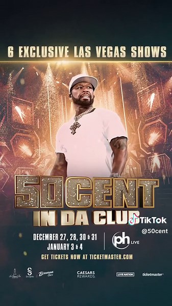 Don’t miss my first Las Vegas Residency! 6 Exclusive shows, December 27th – January 4th at PH Live at Planet Hollywood Resort & Casino! Get your tickets before they sell out • www.50CENT.com