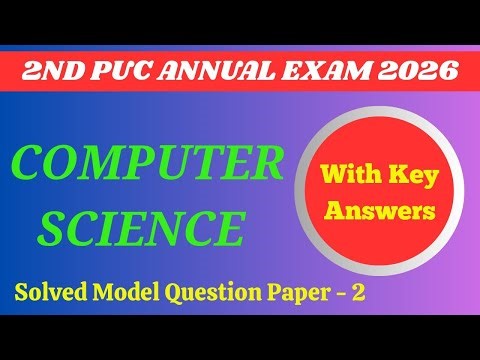 💥 2nd PUC COMPUTER SCIENCE SOLVED MODEL QUESTION PAPER 2 || 2025-26 #puc #viral #cs