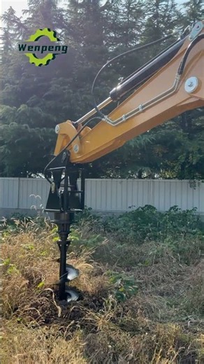 Backhoe Loader with Auger Real Work Footage #backhoe #backhoeloader #constructionmachinery